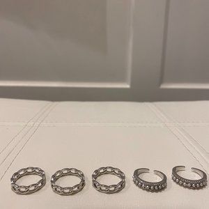 Victoria Emerson Addison Silver Ring Stack - Size 6